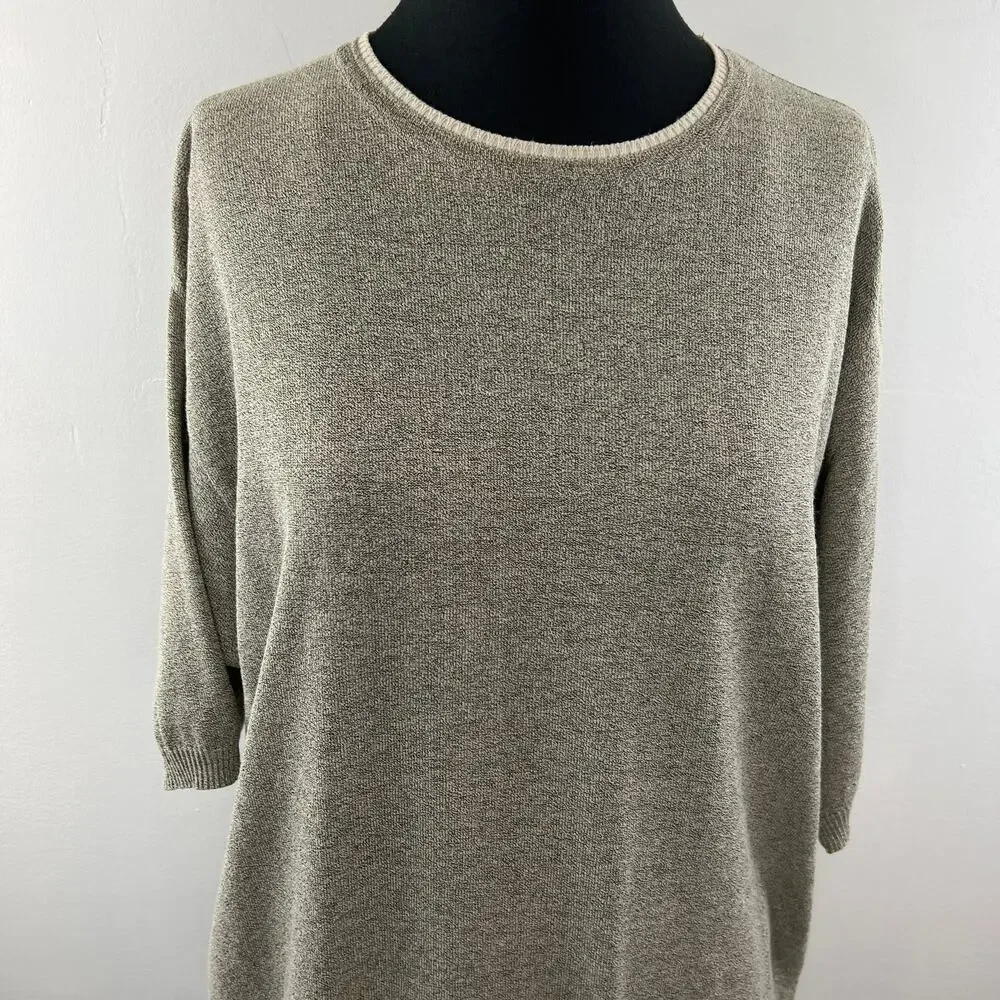 Raffi Linea Uomo Heather Beige Sweater Cotton Blend Crew Neck Size X-Large XL